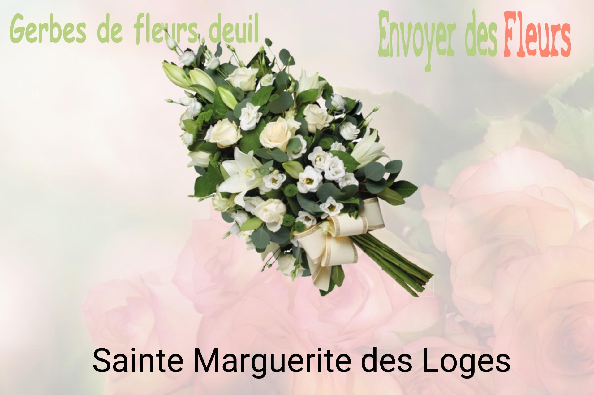 Gerbe de fleurs de deuil livrée à Sainte-Marguerite-des-Loges